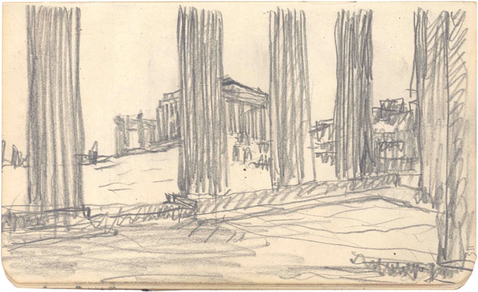 Sketched reflections of the Acropolis of Athens